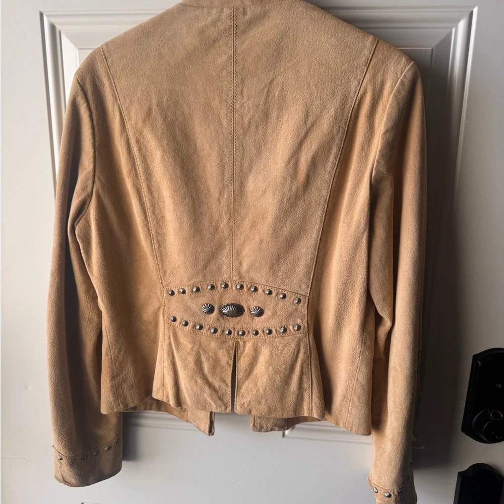 Ripple Reptile Tan Leather Jacket for Women - Picture 2 of 2